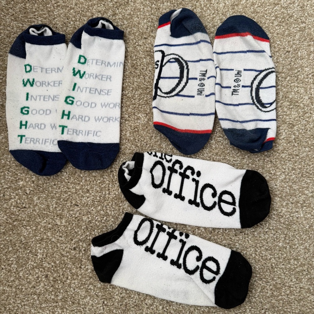 Men's Ankle Socks - The Office Theme - Black, White, Blue